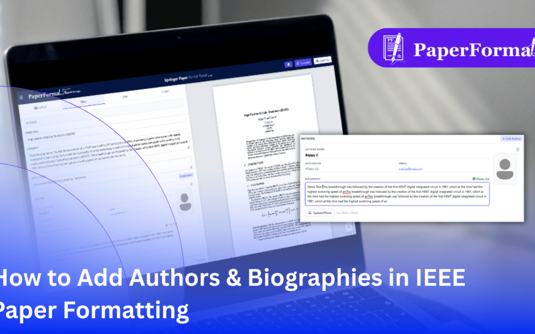 How to Add Authors & Biographies in Springer Paper Formatting
