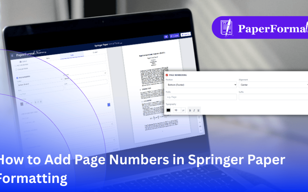 How to Add Page Numbers in Springer Paper Formatting
