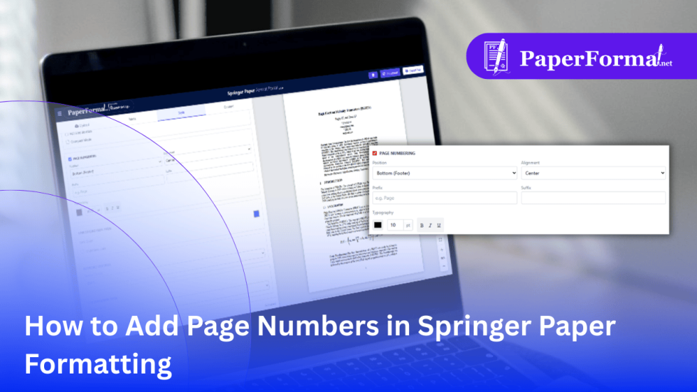 Springer Table Format How to Add Page Numbers in Springer Paper Formatting - PaperFormat.net