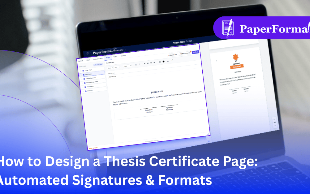 How to Design a Thesis Certificate Page: Automated Signatures & Formats