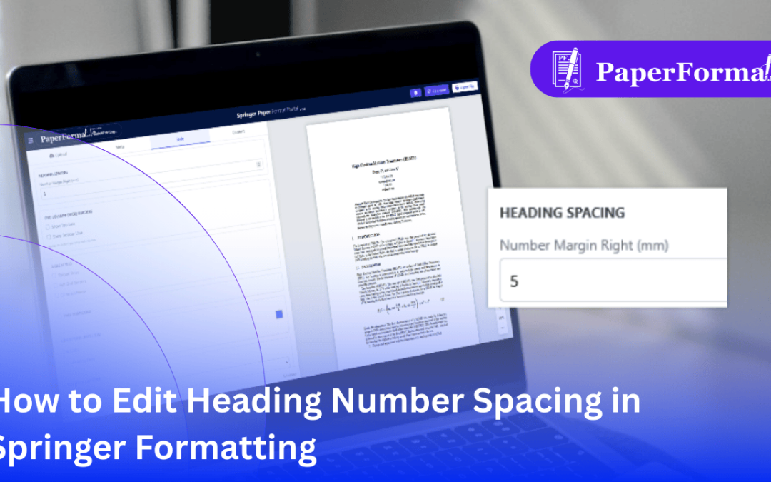 How to Edit Heading Number Spacing in Springer Formatting