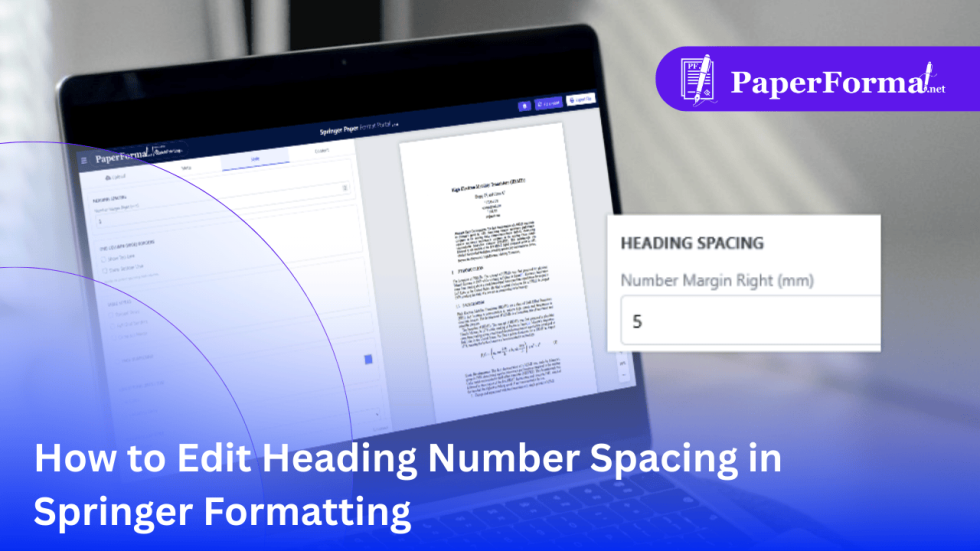 Springer Format. Check How to Edit Heading Number Spacing in Springer Formatting - PaperFormat.net