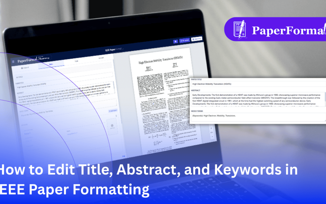 How to Edit Title, Abstract, and Keywords in IEEE Paper Formatting