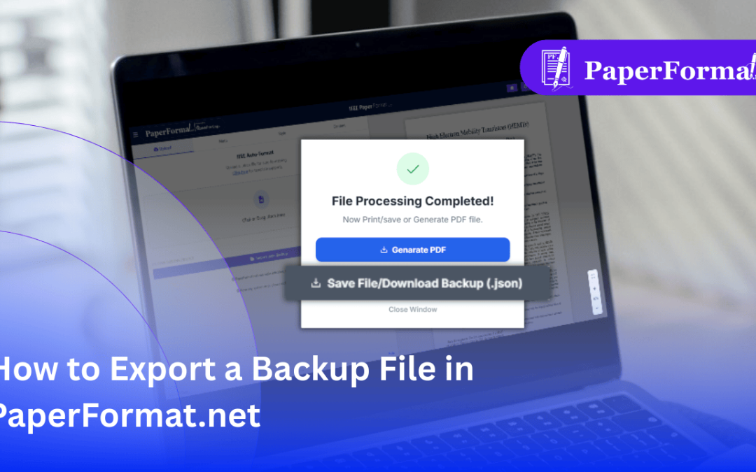 How to Export a Backup File in PaperFormat.net