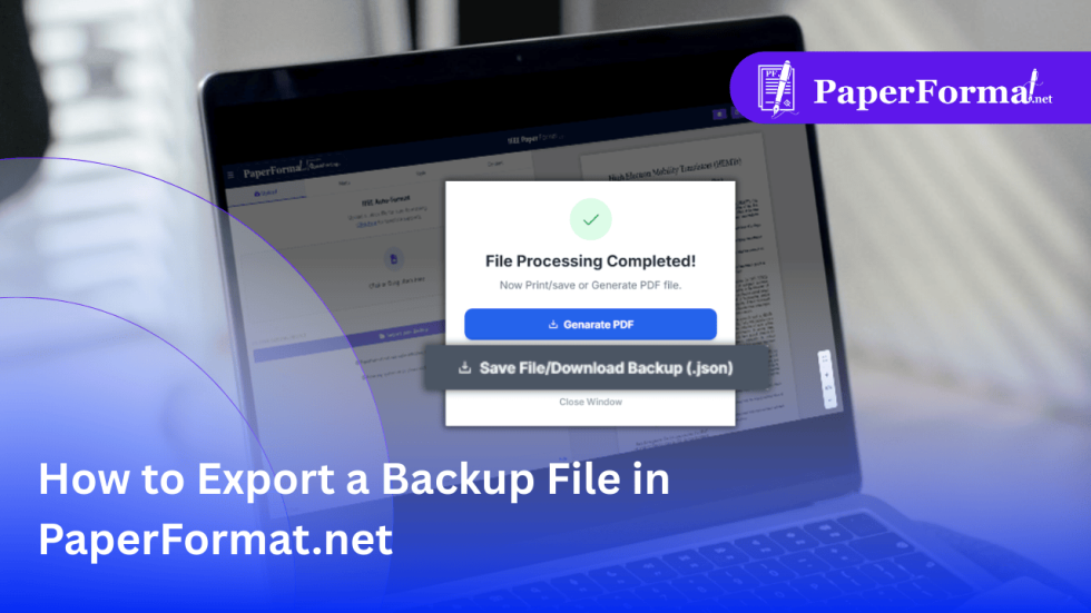 Paperback Paper Backup How to Export a Backup File in PaperFormat.net