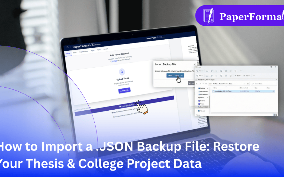 How to Import a .JSON Backup File: Restore Your Thesis & College Project Data