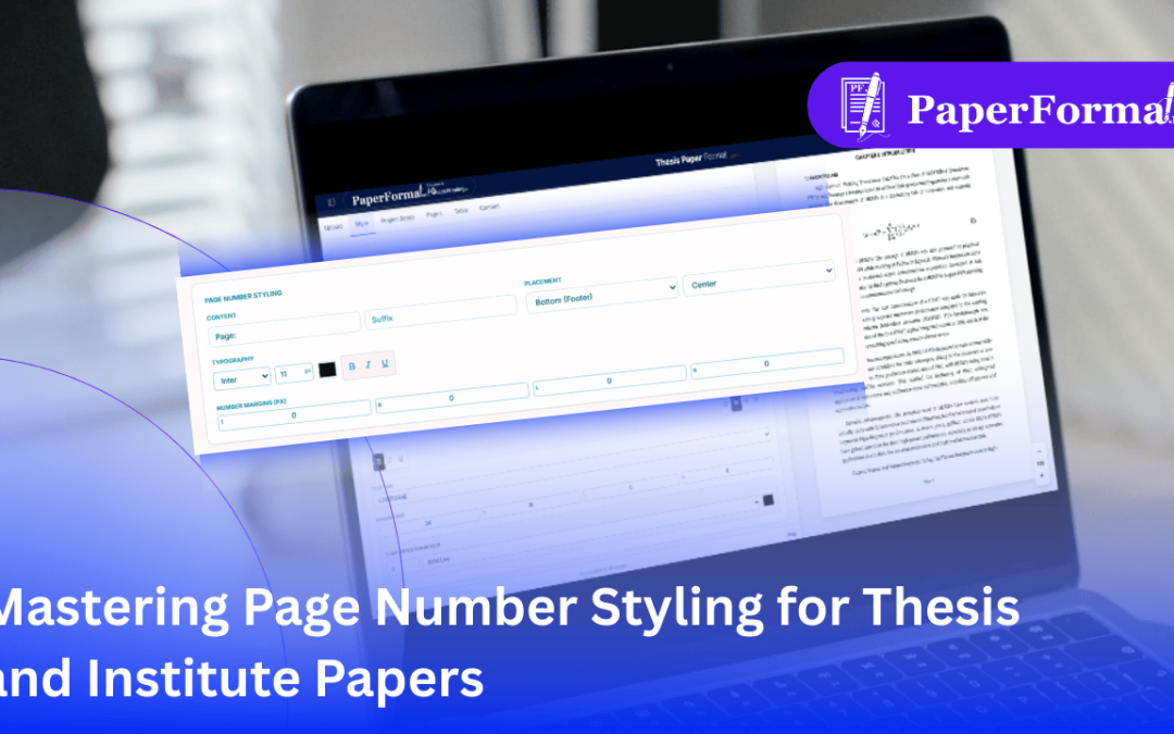 Mastering Page Number Styling for Thesis and Institute Papers